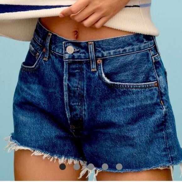 AGOLDE Pants - Agolde Parker Vintage Cut Off Denim Button Fly Shorts Size 28